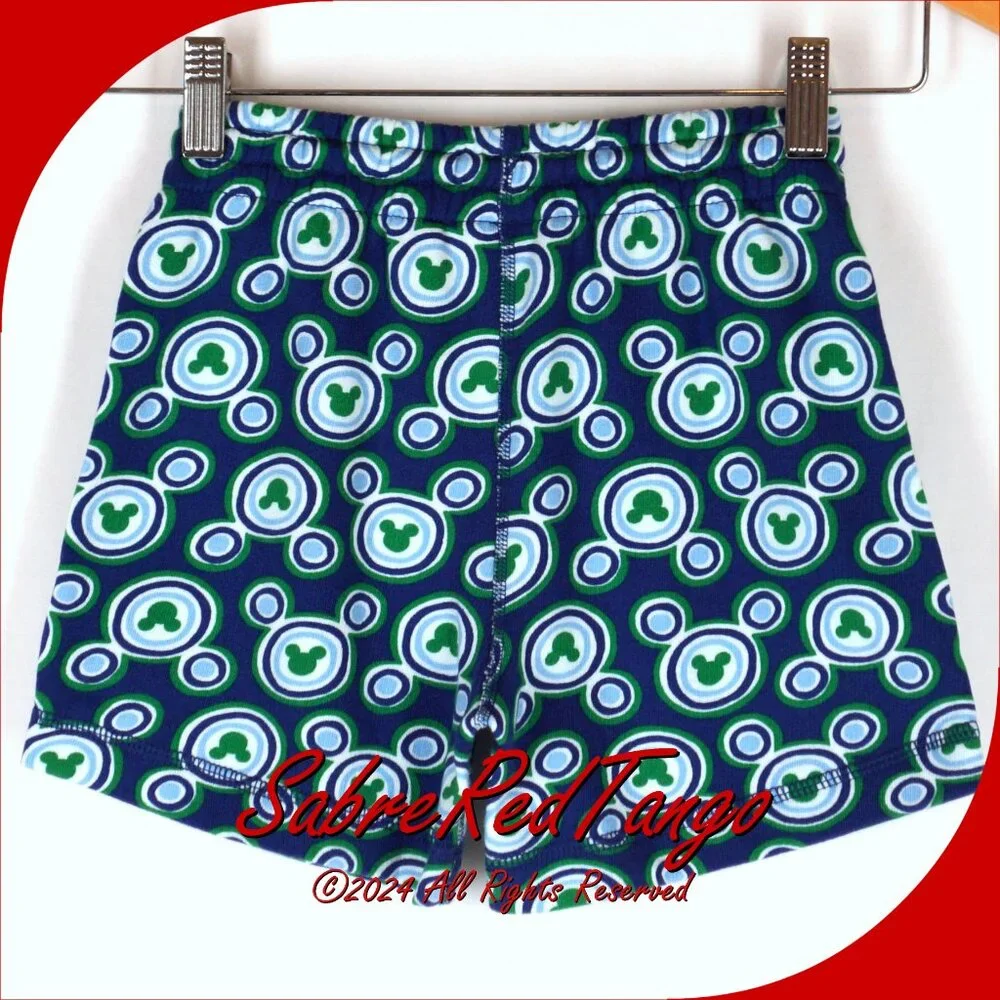 NWT Hanna Andersson Disney Mickey Mouse French Terry Shorts Blue Print 140 10 - Picture 2 of 4